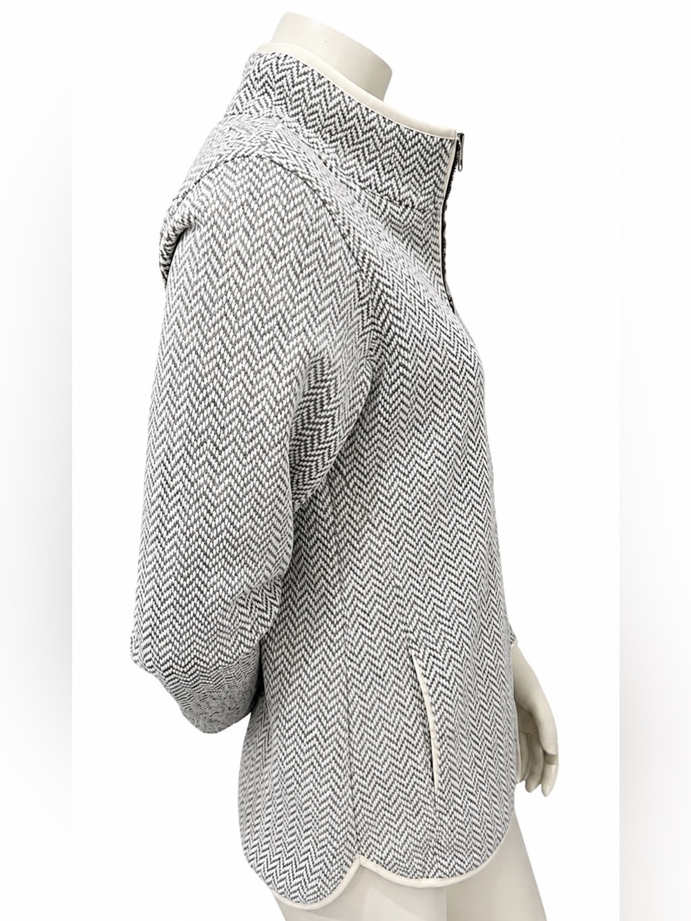 Columbia Jacket Women’s Size M Gray Herringbone Fleece Full Zip - Picture 4 of 11